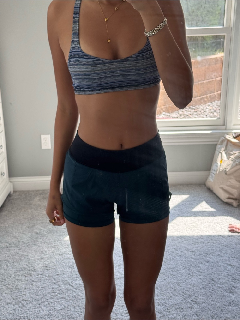 Lululemon Black-Waist Teal Athletic Shorts